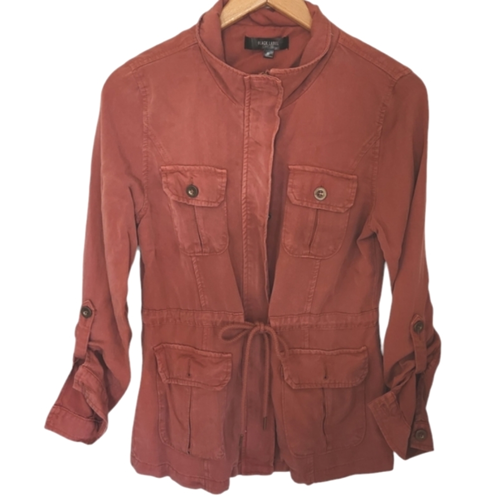 Black Label Rust Colored Utility Jacket Shirt. Size S